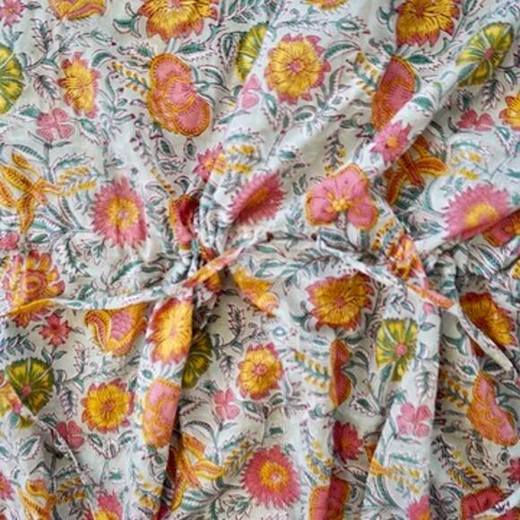 Hand Block Print Made in India One Size Kaftan - Picture 5 of 8